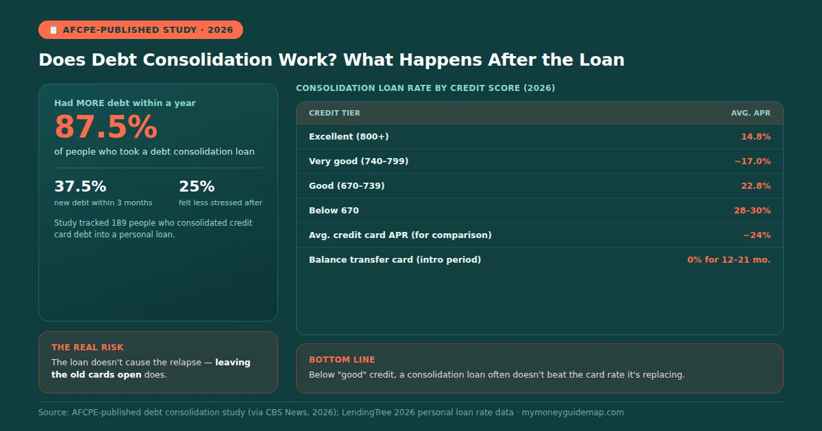 Does debt consolidation work chart comparing loan rates by credit score and real re-debt statistics